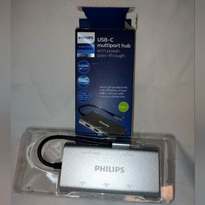 Philips USB-C Multiport Hub with Power Pass Through DLK9120C/27 NEW